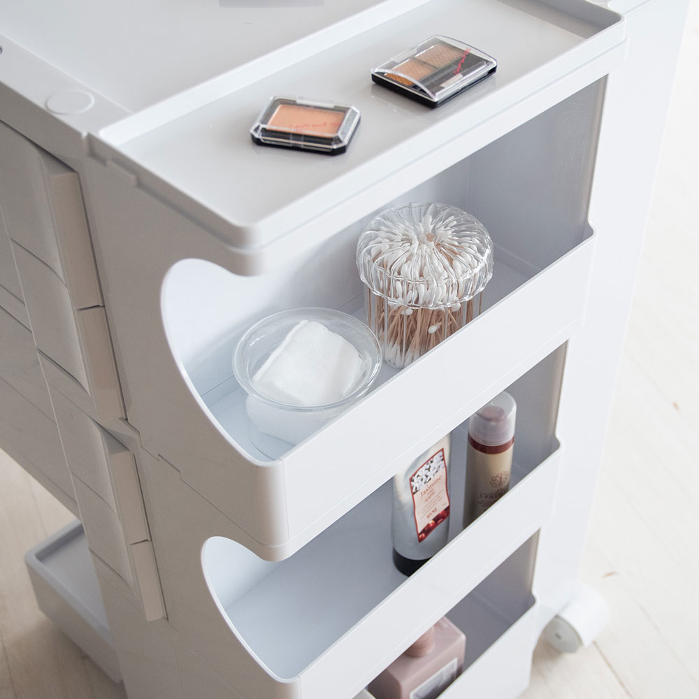 ホワイト 360度回転収納キャビネット ホワイト 360度回転収納キャビネット