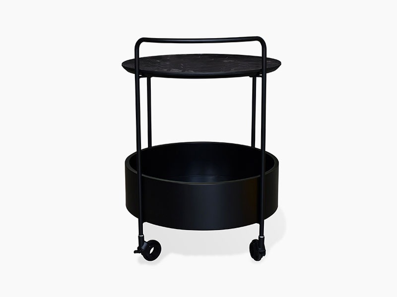 大理石調のテーブル天板がスタイリッシュな印象のサイドテーブル|SN