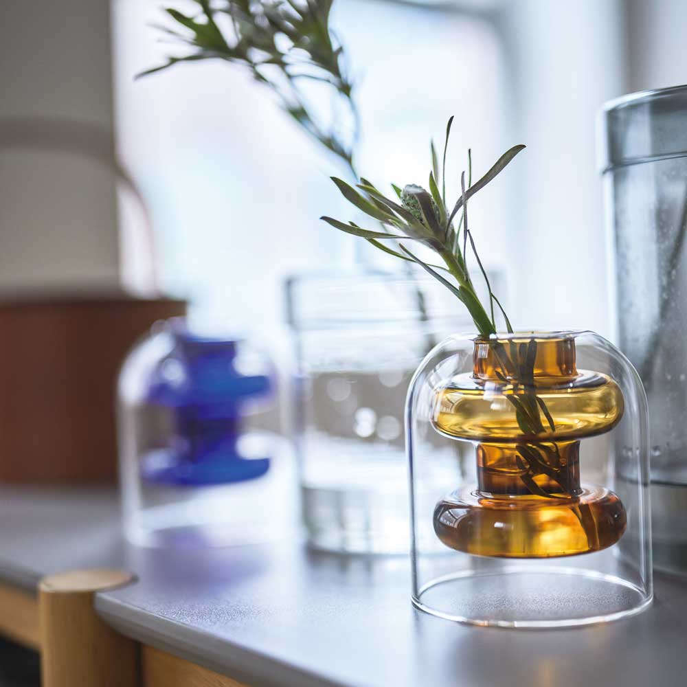 二重構造デザインの一輪挿しフラワーベース｜北欧風インテリアに映える