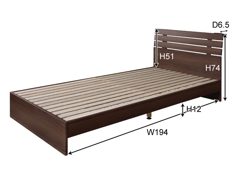 すっきりとしたデザインの２口コンセント付きのシングルベッド