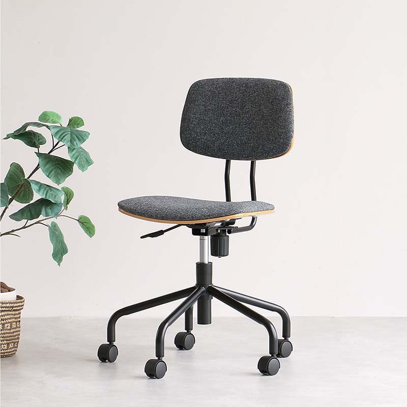 カフェ風デザインの昇降式オフィスチェア｜キャスター付き
