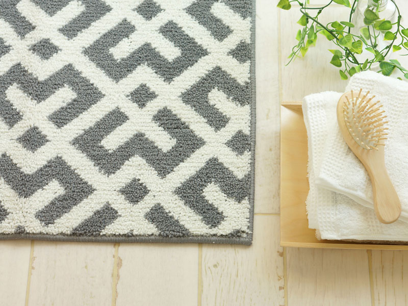 鮮やかな幾何学模様のカーペット | キッチンマット | 手洗い可