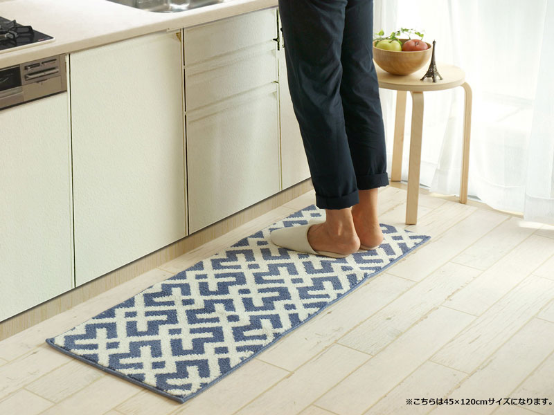 鮮やかな幾何学模様のカーペット | キッチンマット | 手洗い可