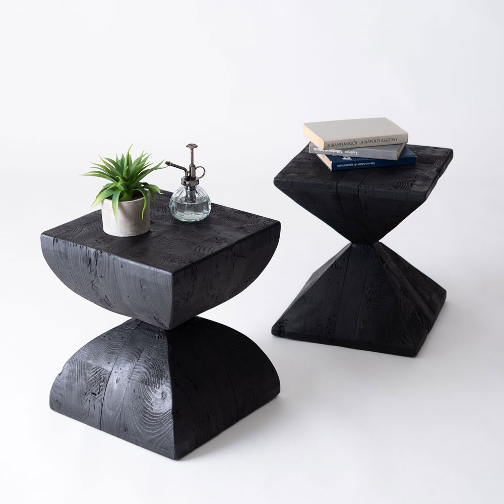 KARE 幾何学的デザイン ブラックサイドテーブル KARE 幾何学的デザイン