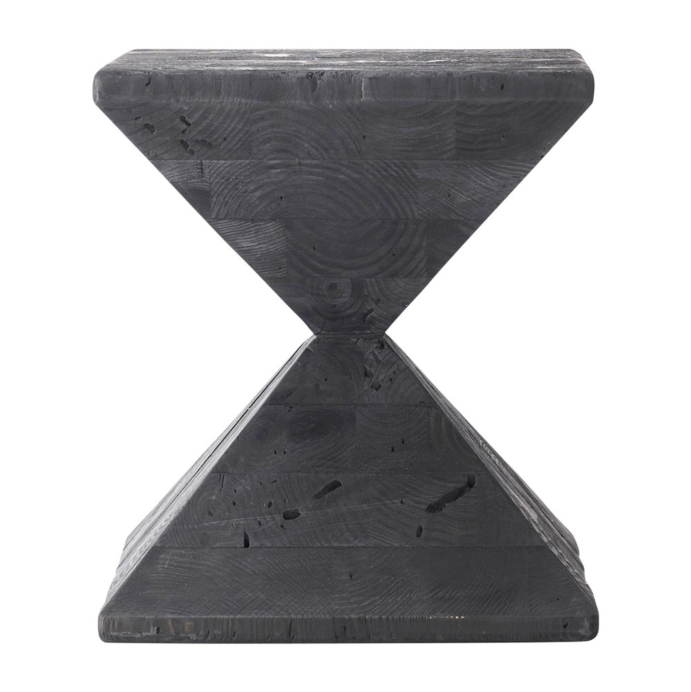 パイン古材×モダンブラック サイドテーブル｜おしゃれインテリアにも