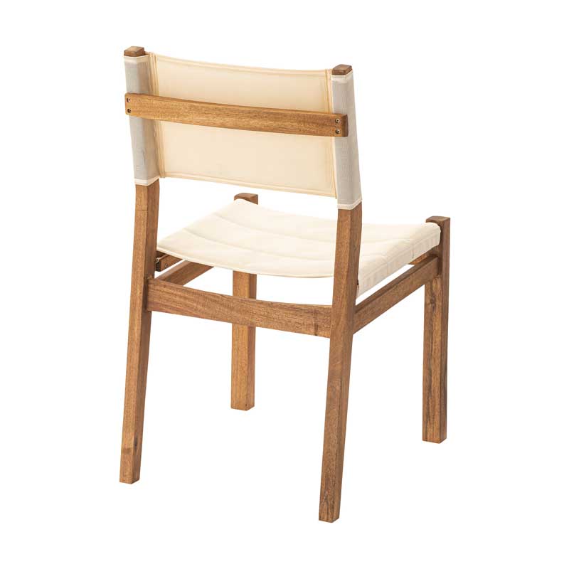 アカシア×メッシュの軽快チェア|屋内外に映えるアウトドア風デザイン