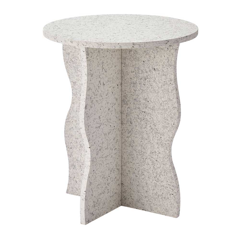 石目調テラゾー柄サイドテーブル｜波型デザインで空間映えするおしゃれ