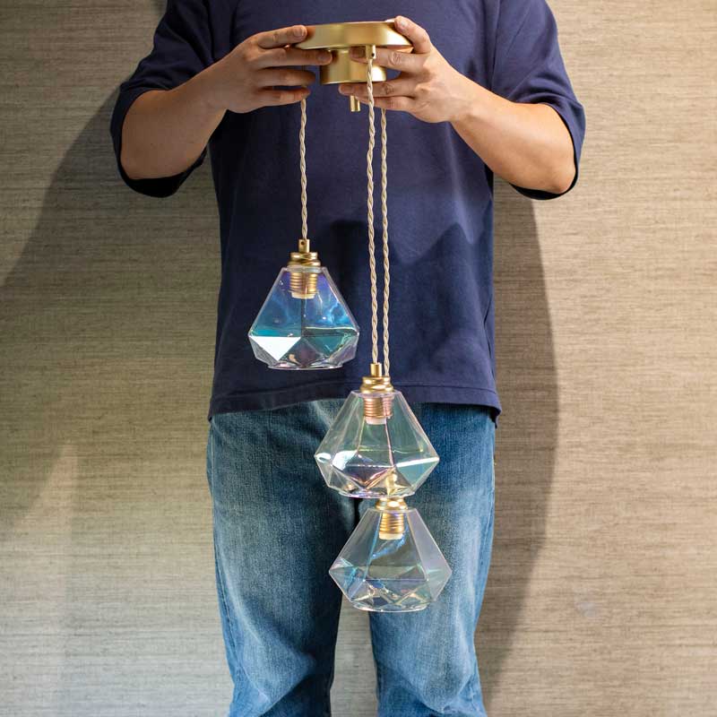 ペンダントライト 3灯 ガラス 天井吊り下げ 完成品｜おしゃれなダイニング照明