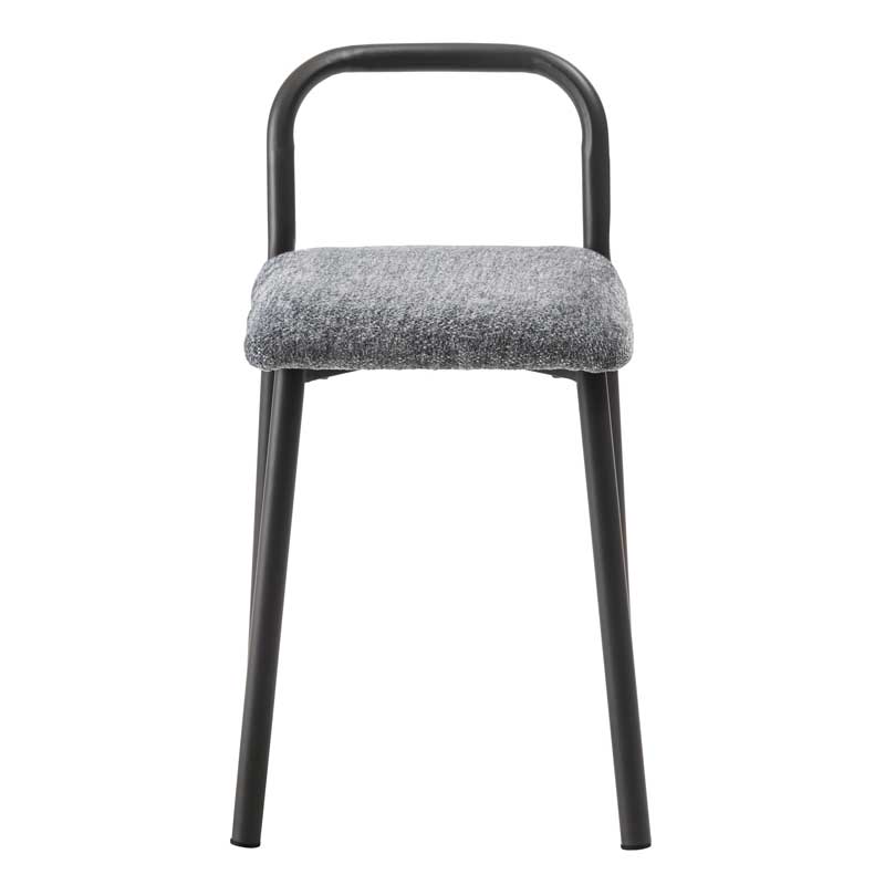 スツール 四角座面 ファブリック スチール脚 座面高46cm｜持ち運びに便利な取っ手付き
