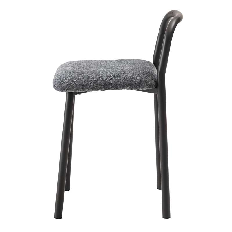 スツール 四角座面 ファブリック スチール脚 座面高46cm｜持ち運びに便利な取っ手付き