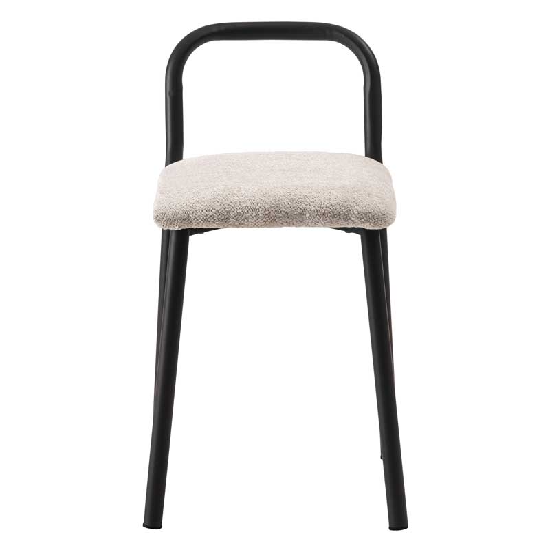 スツール 四角座面 ファブリック スチール脚 座面高46cm｜持ち運びに便利な取っ手付き