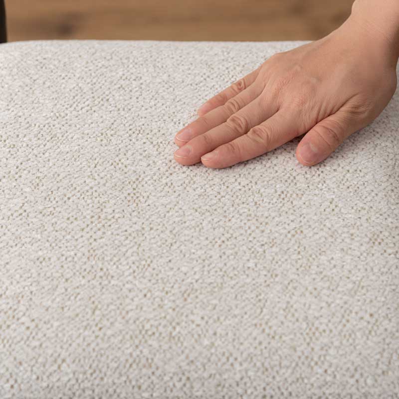 スツール 四角座面 ファブリック スチール脚 座面高46cm｜持ち運びに便利な取っ手付き