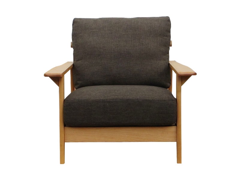 天然木の1人掛けソファ｜ブラウンのファブリック | ER | ナチュラルな