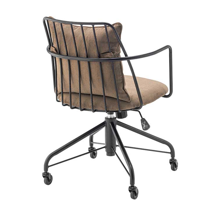 コーデュロイ×スチールのヴィンテージ感漂うデスクチェア|昇降・ロッキング機能付