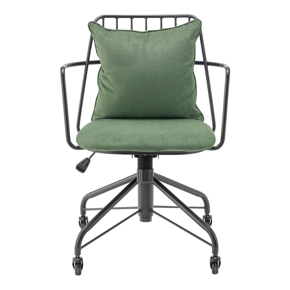 コーデュロイ×スチールのヴィンテージ感漂うデスクチェア|昇降・ロッキング機能付