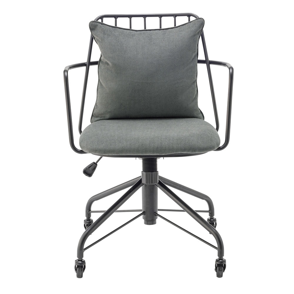 コーデュロイ×スチールのヴィンテージ感漂うデスクチェア|昇降・ロッキング機能付