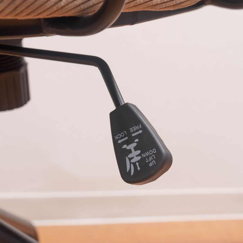 コーデュロイ×スチールのヴィンテージ感漂うデスクチェア|昇降・ロッキング機能付