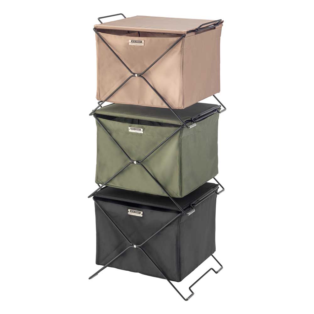 スタッキング収納ボックス|フタ付き・折りたたみ・サイドテーブル対応