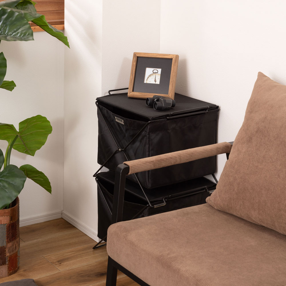 スタッキング収納ボックス|フタ付き・折りたたみ・サイドテーブル対応