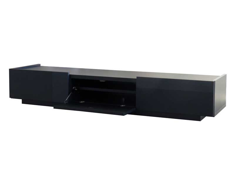 黒のシンプルなデザイン テレビボード｜幅170cm｜質感の違いを活かした 