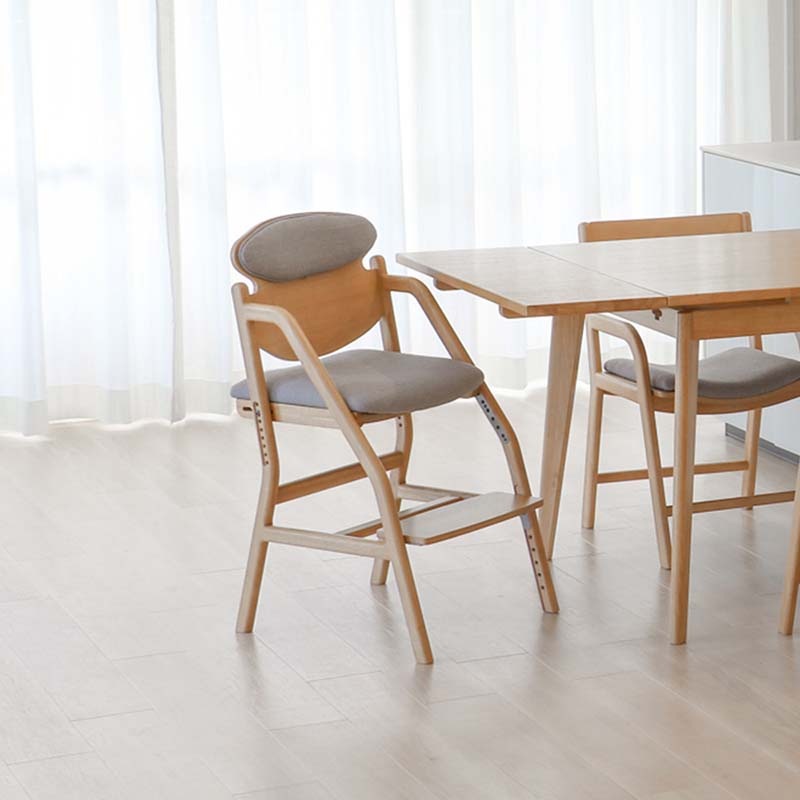 成長に寄り添う調整式ダイニング学習チェア｜広々背もたれデザイン