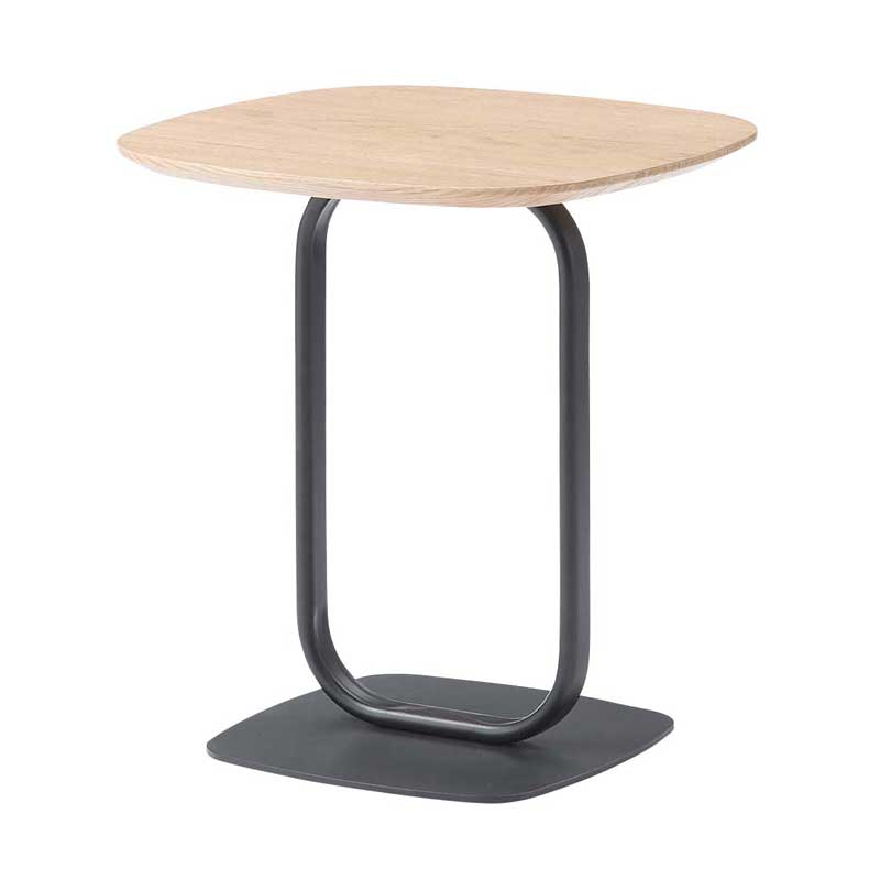 シンプルモダンなネストサイドテーブル｜ウッドトップとループフレーム