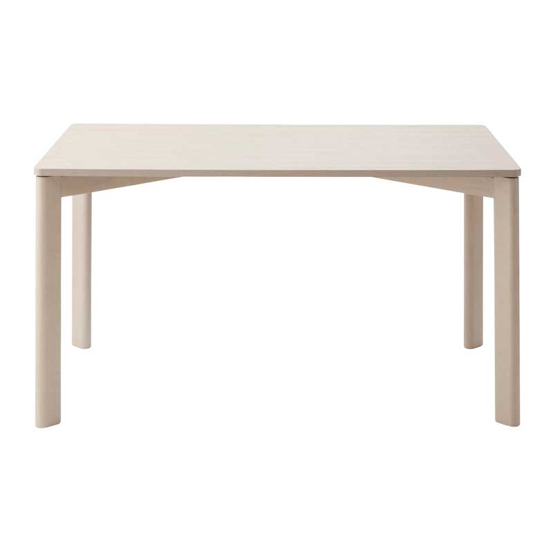 ナチュラルモダンな白木調ダイニングテーブル｜明るく軽やかな食卓に｜幅135cm