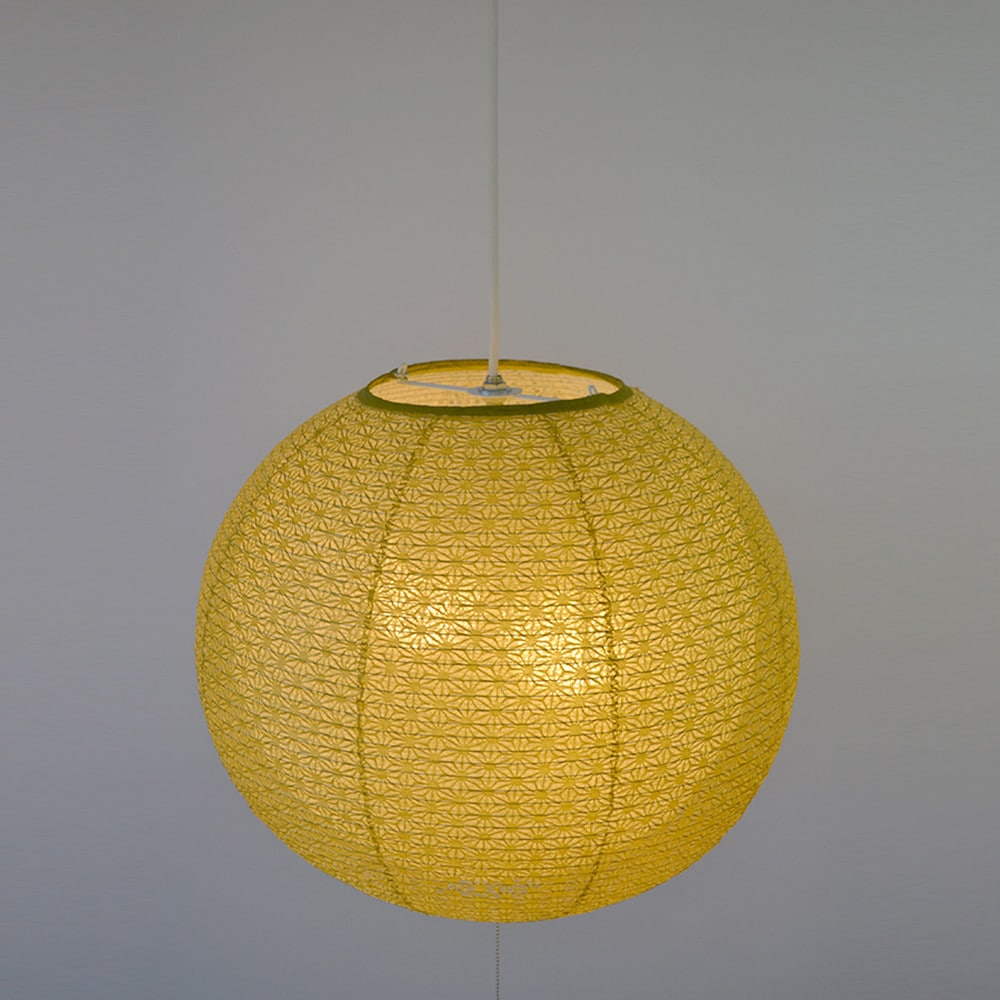 和風照明 二重タイプ 麻葉＊萌葱【直径45cm】 ペンダントライト