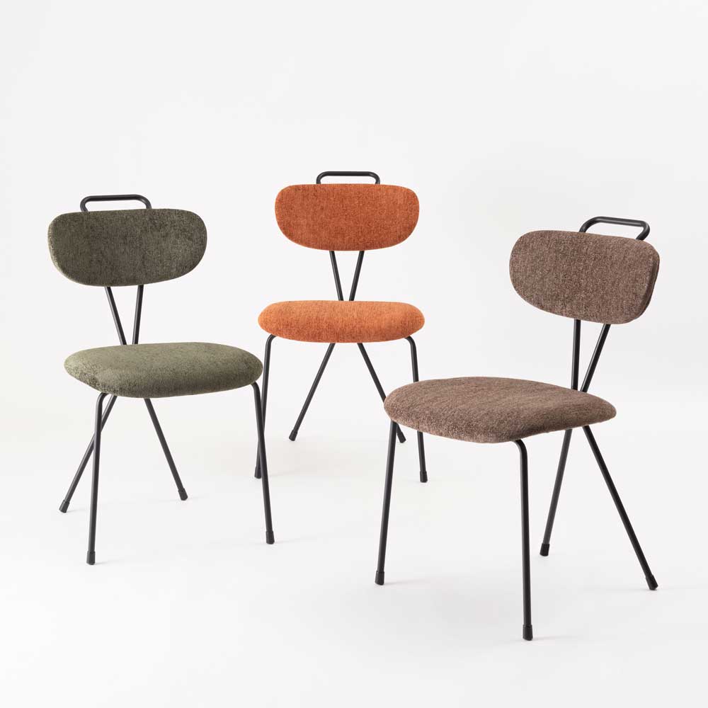 背面がクロスのおしゃれデザイン×ブークレ生地の北欧風ダイニング