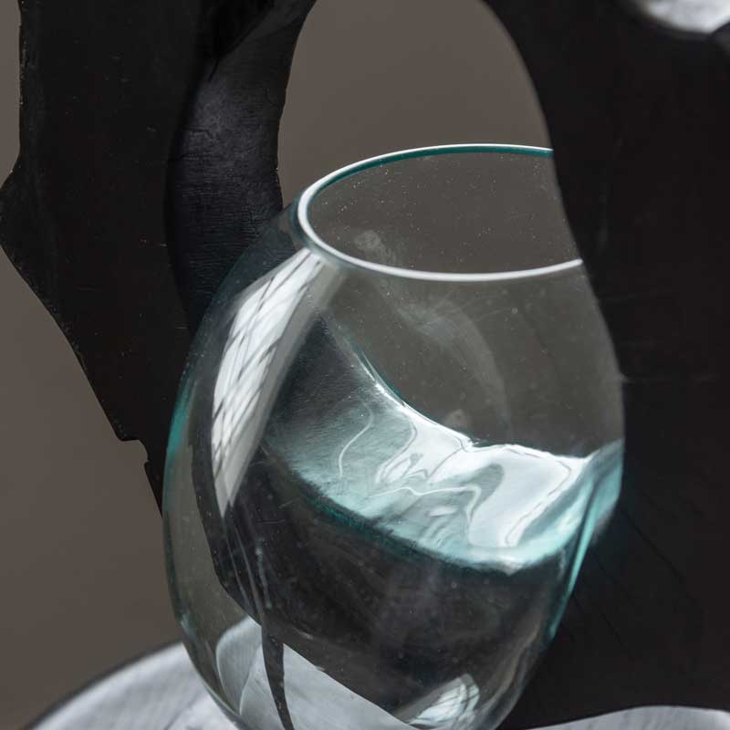 天然木×ガラスの個性派フラワーベース｜アート感あふれるナチュラル