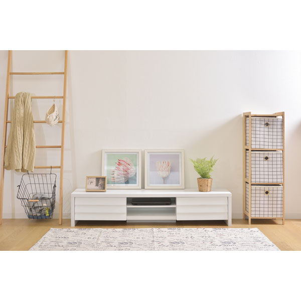 よろい木目の引き出しがアクセントになったテレビボード | シンプルスタイル