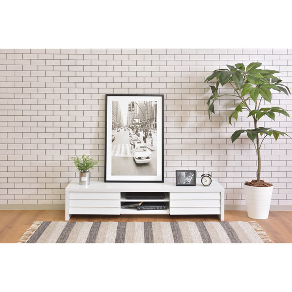 よろい木目の引き出しがアクセントになったテレビボード | シンプルスタイル