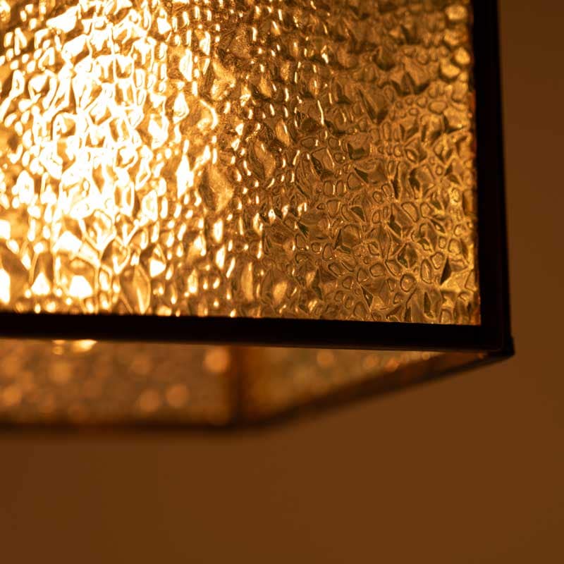 レトロモダンな四角いステンドガラスシェード