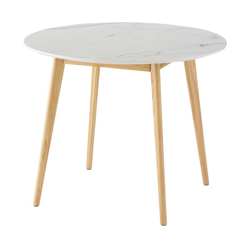 フォトジェニックな大理石調ラウンドテーブル｜暮らしに映える韓国モダンインテリア