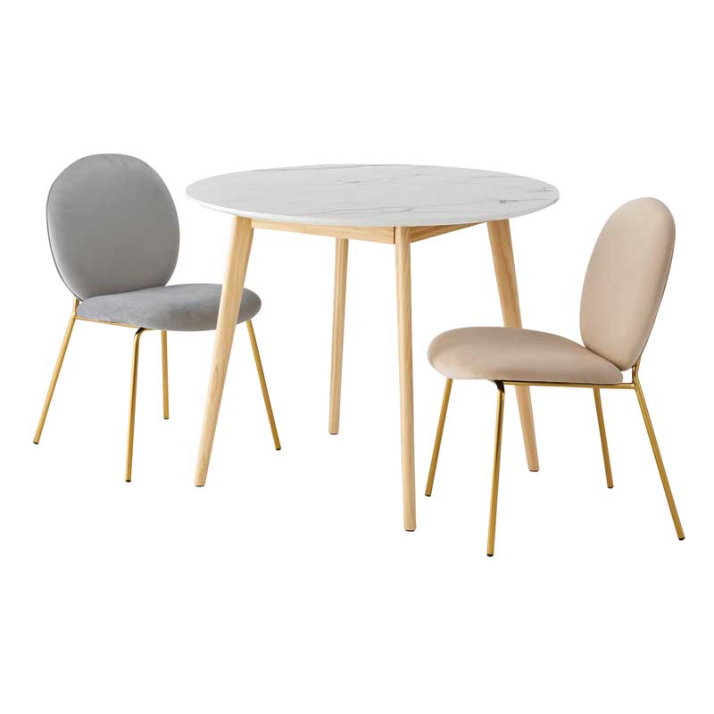 フォトジェニックな大理石調ラウンドテーブル｜暮らしに映える韓国モダンインテリア