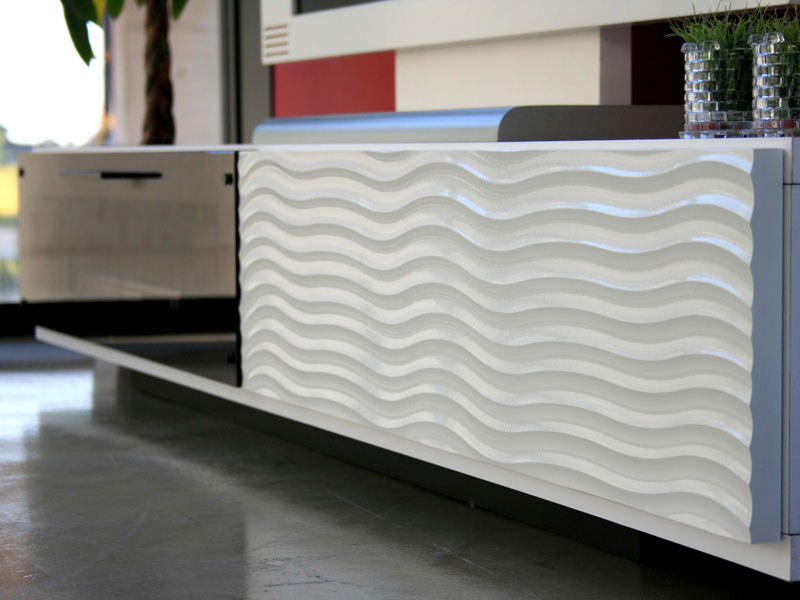 ホワイトとブラックのコントラストが美しいローボード|TVボード|幅170cm|SU