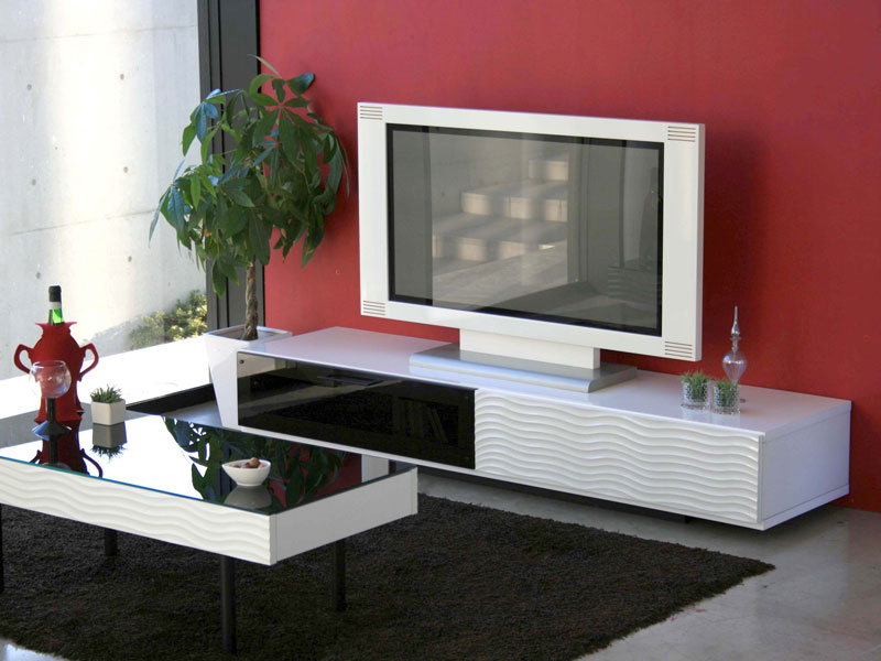 ホワイトとブラックのコントラストが美しいローボード|TVボード|幅170cm|SU