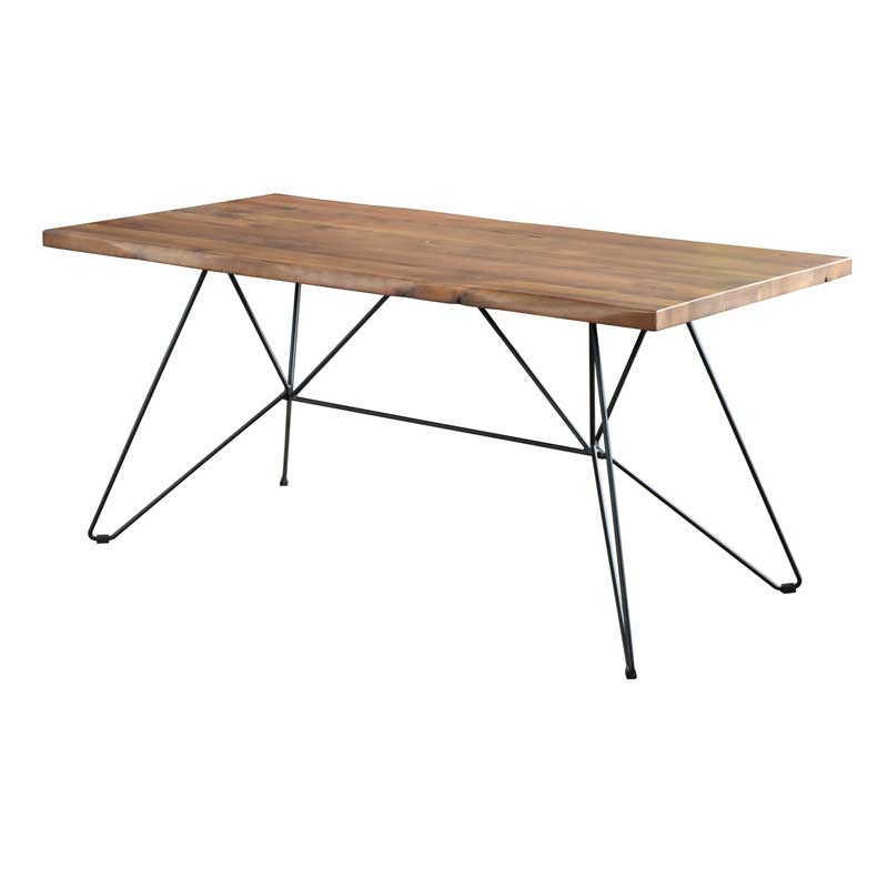 ウォールナット無垢×スチール脚のインダストリアルダイニングテーブル｜幾何学デザインが映える上質な空間へ｜幅160cm