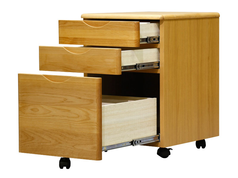 無垢材を使用したデスクワゴン｜幅42cm