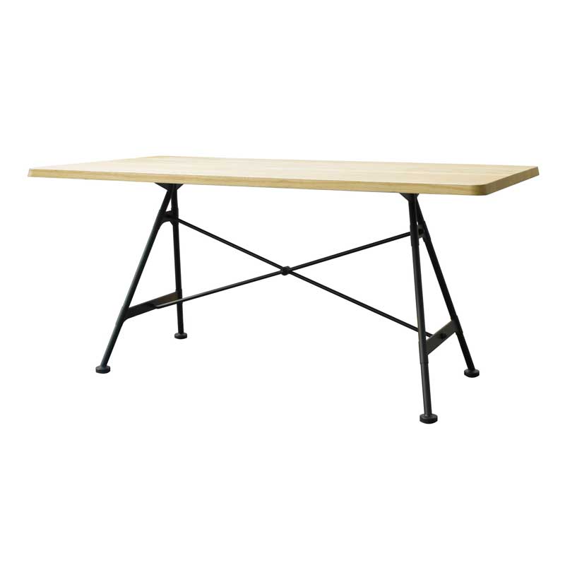 無垢材×スチール脚のナチュラルモダンダイニングテーブル|軽やかで上質な空間を演出|幅150cm