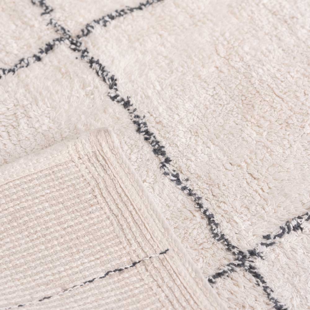 オールシーズン使える大判コットンラグ|シンプル&北欧モダンなラグ|185*185cm