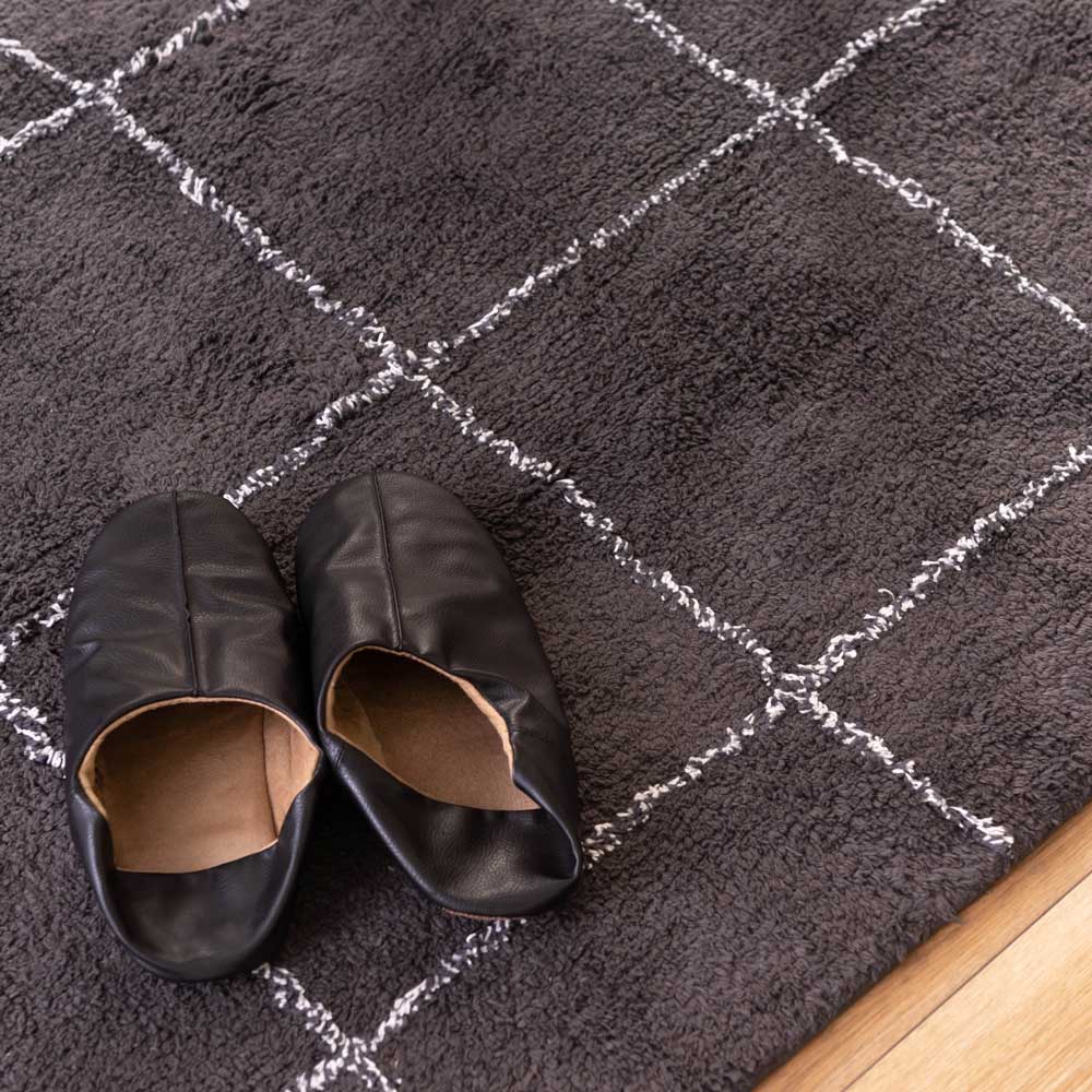 オールシーズン使える大判コットンラグ|シンプル&北欧モダンなラグ|185*185cm