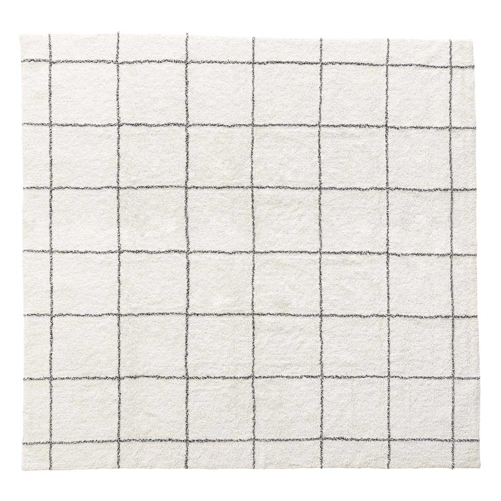 オールシーズン使える大判コットンラグ|シンプル&北欧モダンなラグ|185*185cm