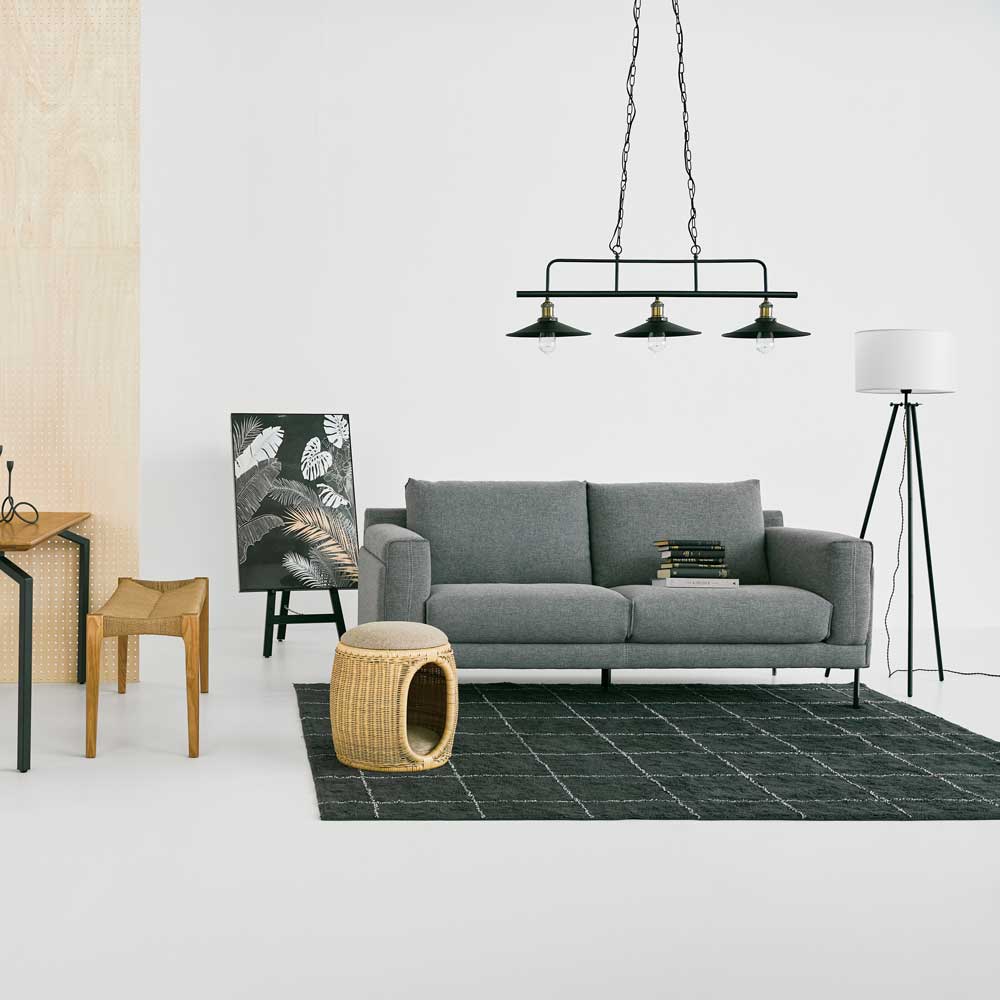 オールシーズン使える大判コットンラグ|シンプル&北欧モダンなラグ|185*185cm