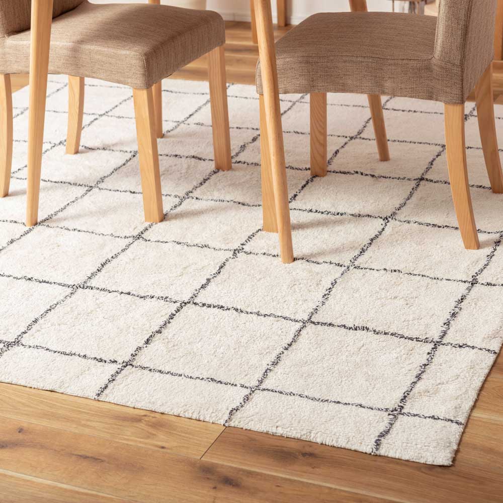 オールシーズン使える大判コットンラグ|シンプル&北欧モダンなラグ|185*185cm