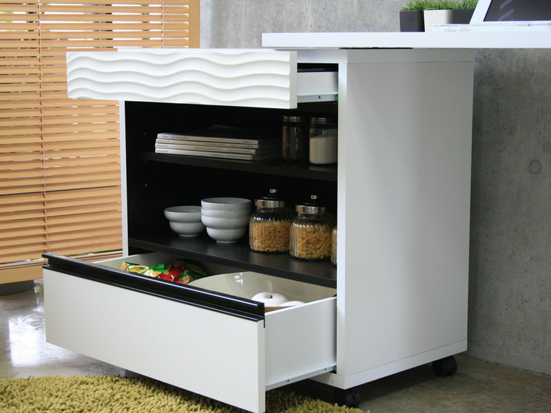 波状デザインがポイントのキッチンデスク｜SU