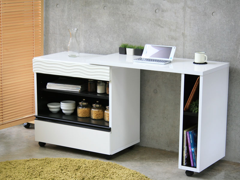 波状デザインがポイントのキッチンデスク｜SU