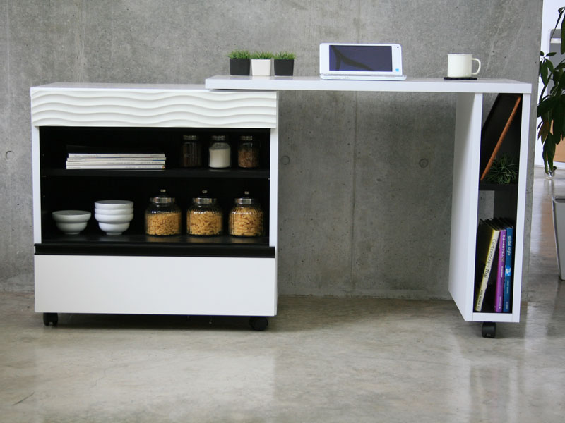 波状デザインがポイントのキッチンデスク｜SU