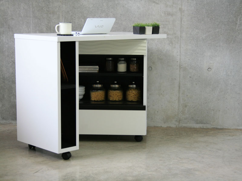 波状デザインがポイントのキッチンデスク｜SU