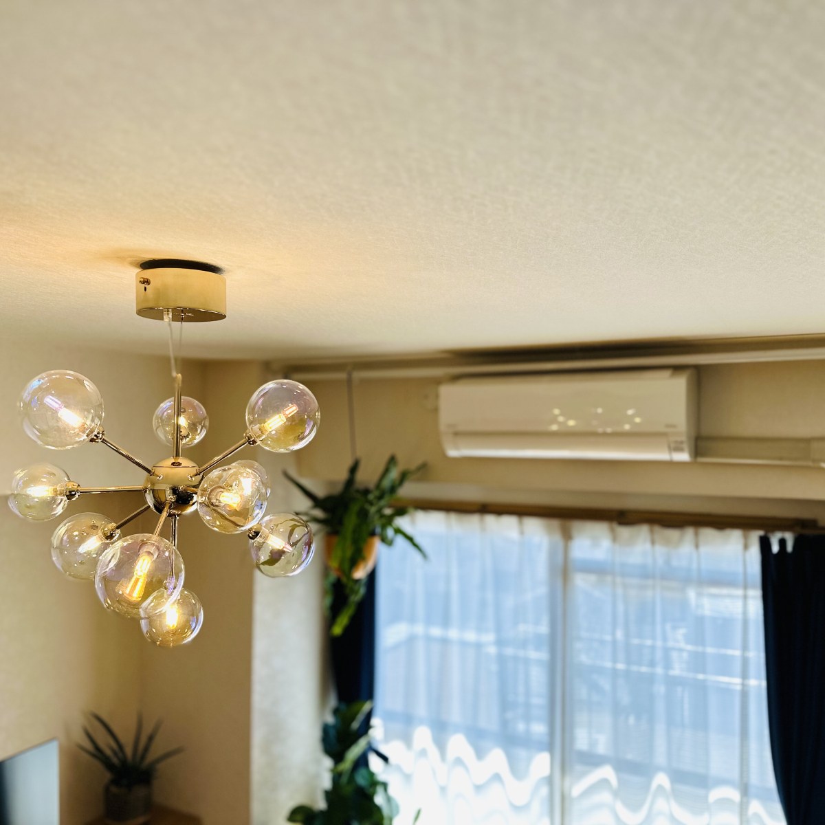 バブルシャンデリア LED付属 ガラス 10灯 完成品｜おしゃれなシャボン